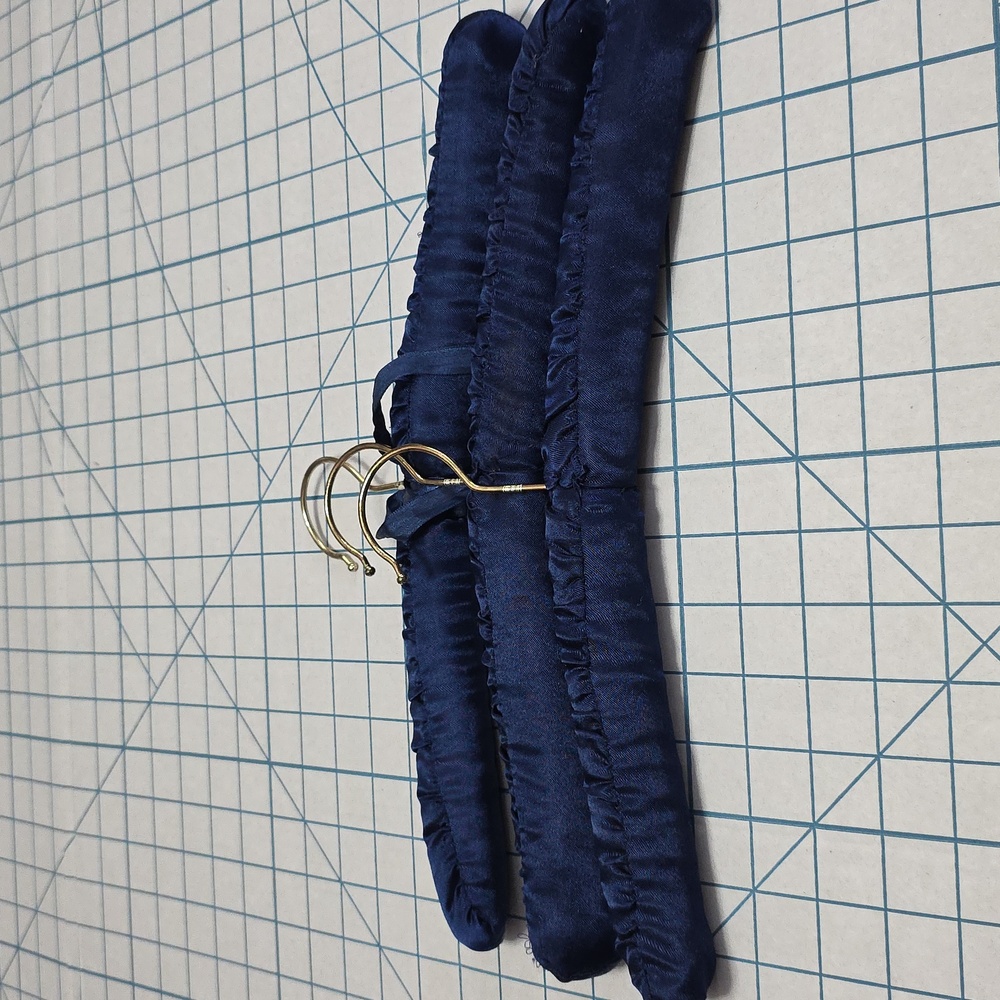 Navy Blue Satin Padded Hangers‎ X3 15"